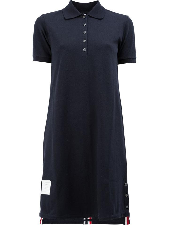 Thom Browne Striped Pique Polo Dress - Blue