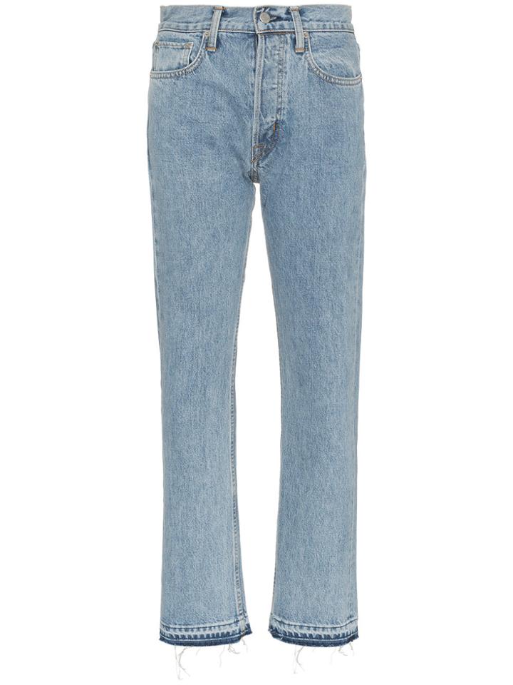 Helmut Lang Blue Mid Rise Straight Leg Jeans
