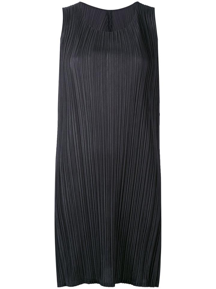 Pleats Please By Issey Miyake - Pleated Shift Dress - Women - Polyester - 5, Women's, Blue, Polyester