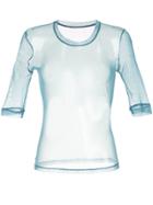Taylor Sheer 3/4 Sleeve T-shirt - Blue