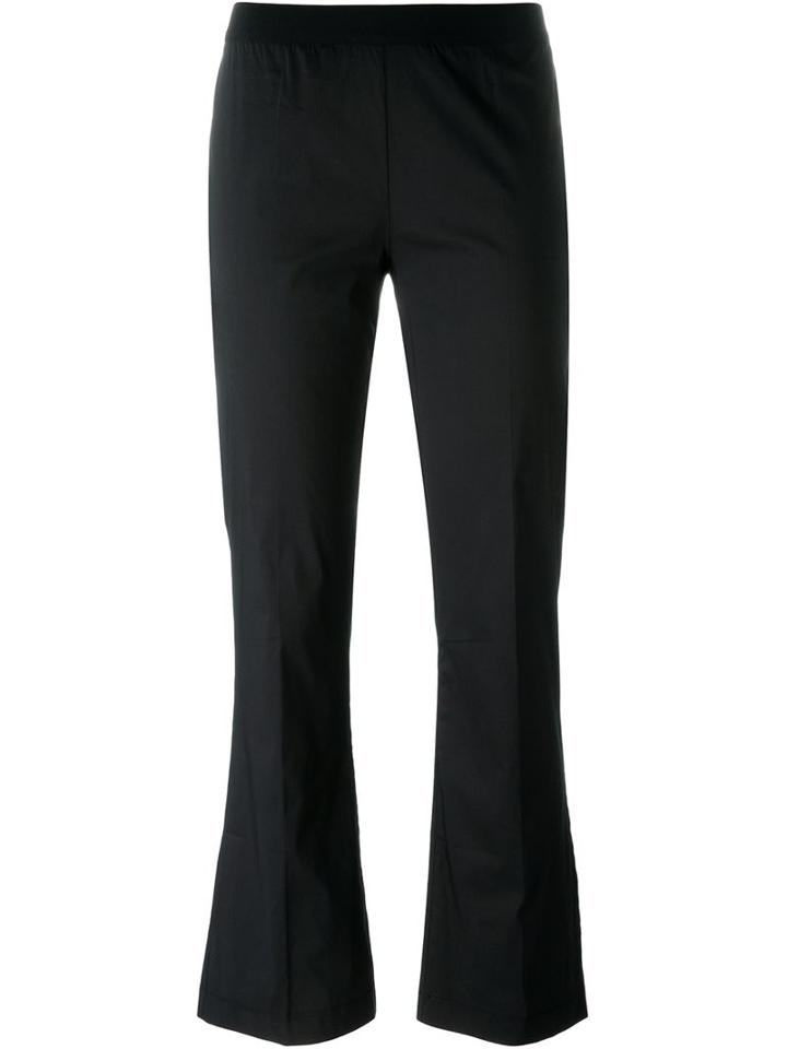 Twin-set Cropped Flare Trousers, Women's, Size: S, Black, Cotton/nylon/spandex/elastane