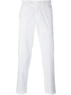 Corneliani Straight Leg Trousers, Men's, Size: 48, White, Cotton/spandex/elastane