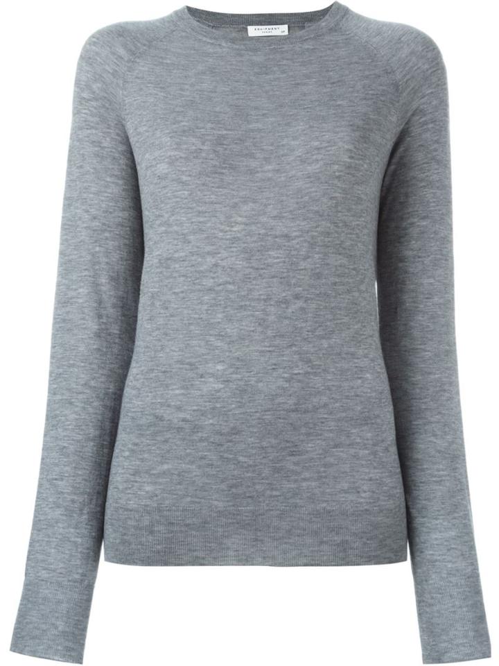 Equipment Hem Detail Sweatshirt, Women's, Size: Large, Grey, Polyester/cashmere/wool