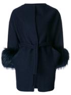 Ava Adore Fur Cuffs Coat - Blue