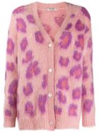 Miu Miu Animal Jacquard Cardigan - Pink