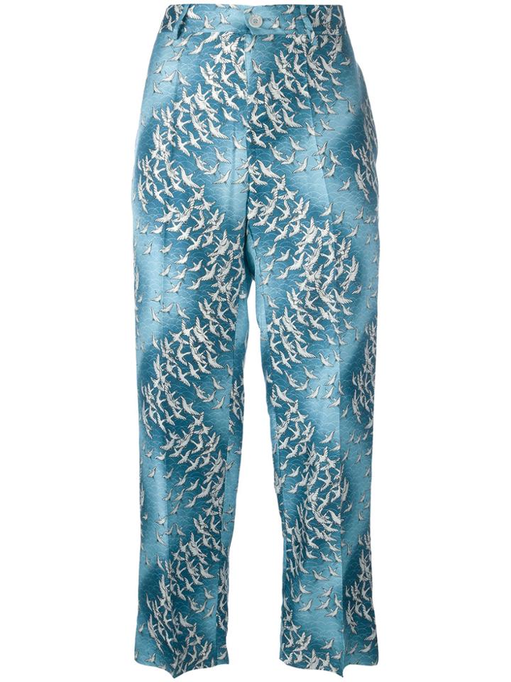 F.r.s For Restless Sleepers Birds Print Pants - Blue