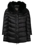 Hetregò Fur Trimmed Puffer Jacket - Black