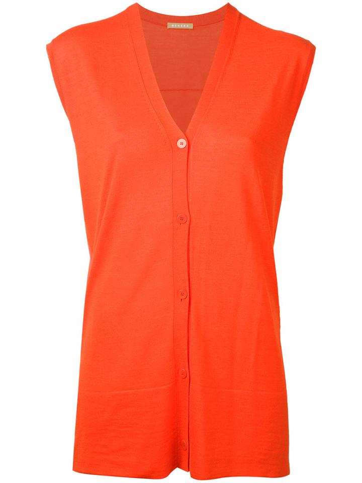 Nehera Sleeveless Cardigan, Women's, Size: Large, Yellow/orange, Virgin Wool
