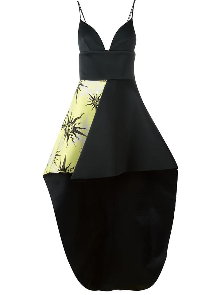 Fausto Puglisi Panelled Asymmetric Train Dress