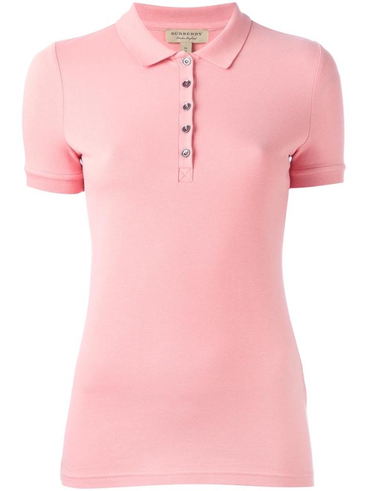 Burberry Snap Fastening Polo Shirt - Pink & Purple