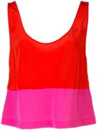 Dvf Diane Von Furstenberg Colour-block Flared Top - Pink
