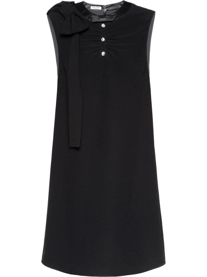 Miu Miu Cady Dress With Bows - Black
