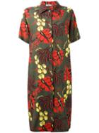 P.a.r.o.s.h. Botanical Print Dress, Women's, Size: Xs, Red, Silk/spandex/elastane