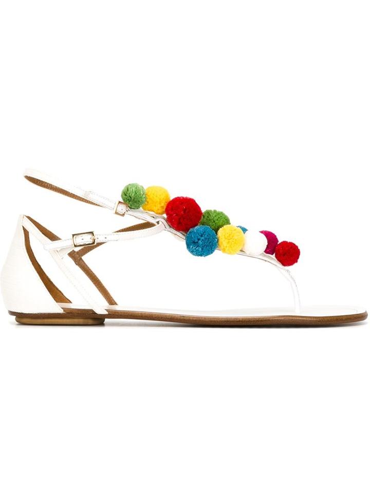 Aquazzura 'pon Pon' Flat Sandals