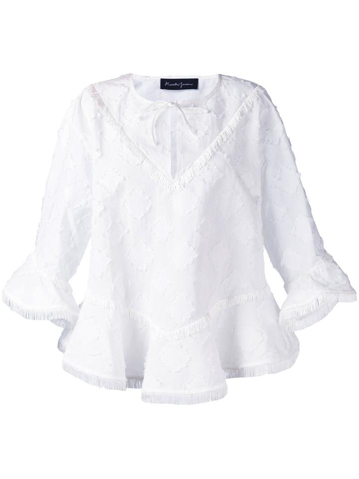Rossella Jardini - Frayed Blouse - Women - Cotton/linen/flax - 42, White, Cotton/linen/flax