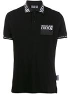 Versace Jeans Couture Logo Lined Polo Shirt - Black