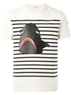 Moncler Striped Shark Print T-shirt, Men's, Size: Large, Nude/neutrals, Cotton/lamb Skin