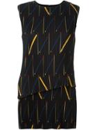 Victoria Beckham Abstract Print Ribbed Top