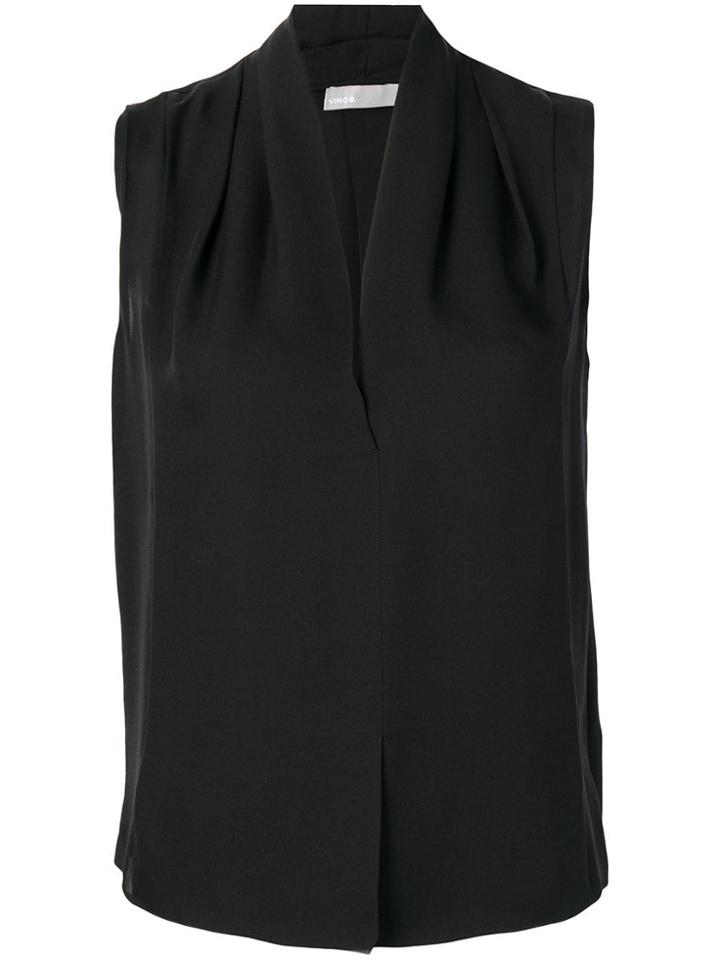Vince V-neck Sleeveless Blouse - Black