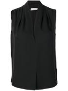 Vince V-neck Sleeveless Blouse - Black