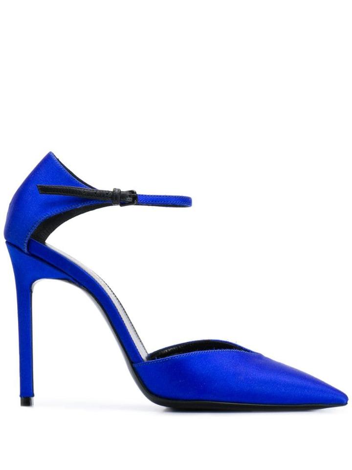 Saint Laurent Anja 105 Strappy Pumps - Blue