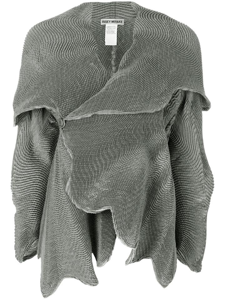 Issey Miyake Embroidered Flared Jacket - Grey