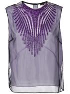 Marc Jacobs Tulle Embellished Tank Top - Pink & Purple