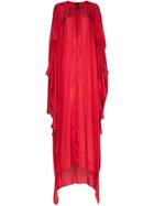 Ann Demeulemeester Ann D Cn Ls Kftn Styl Drs Max W Rffl Slv - Red