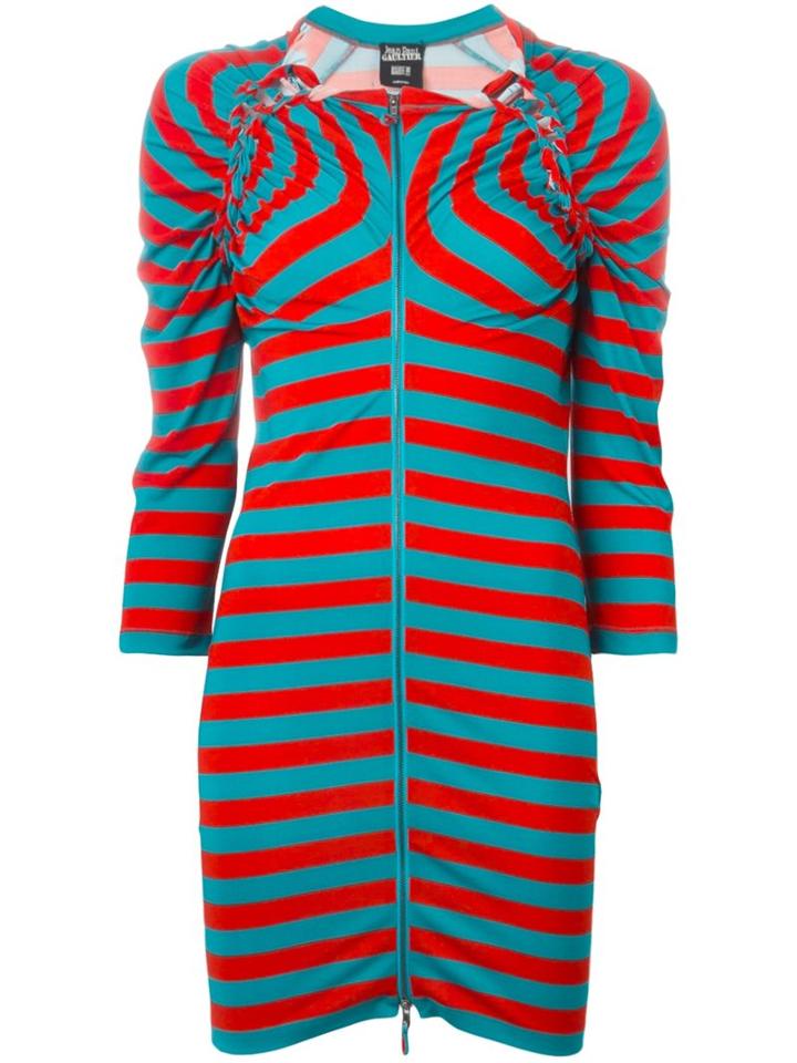 Jean Paul Gaultier Vintage Striped Dress, Women's, Size: Large, Blue