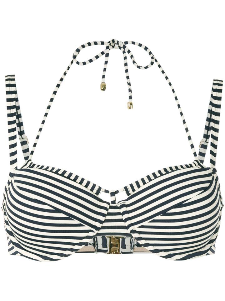 Marlies Dekkers Holi Vintage Striped Double-strap Bikini Top - Blue