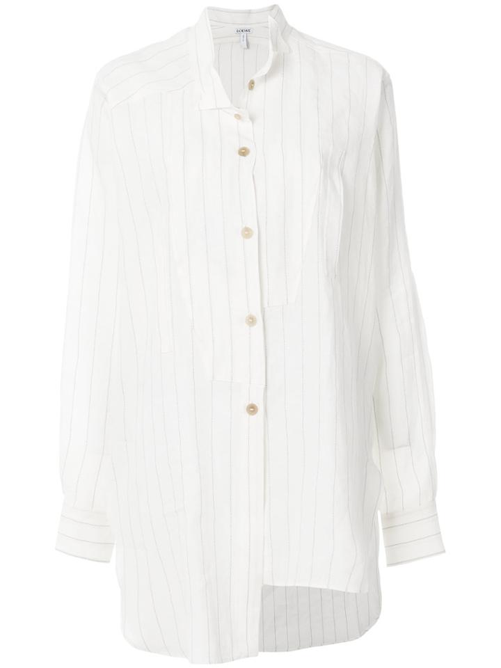 Loewe Asymmetric Striped Skirt - White