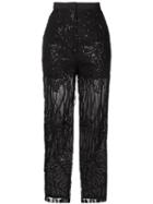 Elie Saab Embroidered Sequin Trousers - Black