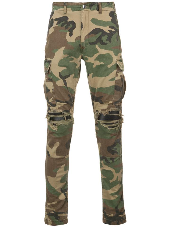 Amiri Camo Skinny Trousers - Green