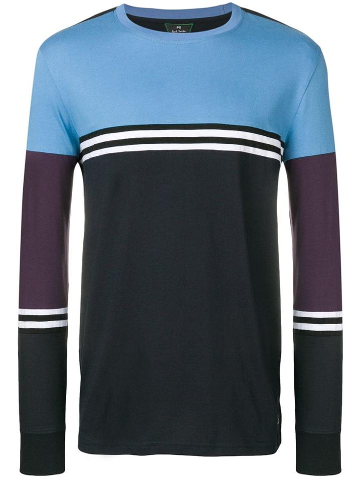 Ps By Paul Smith Panelled Sweater - Blue