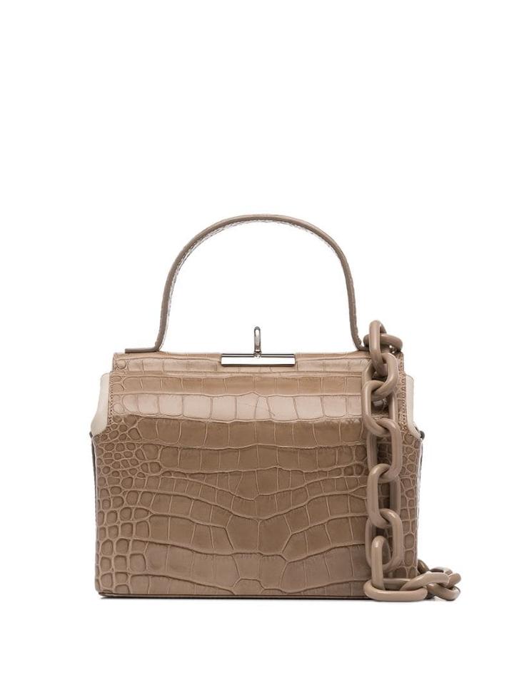 Gu De Chord Croc-effect Top-handle Bag - Neutrals