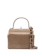 Gu De Chord Croc-effect Top-handle Bag - Neutrals