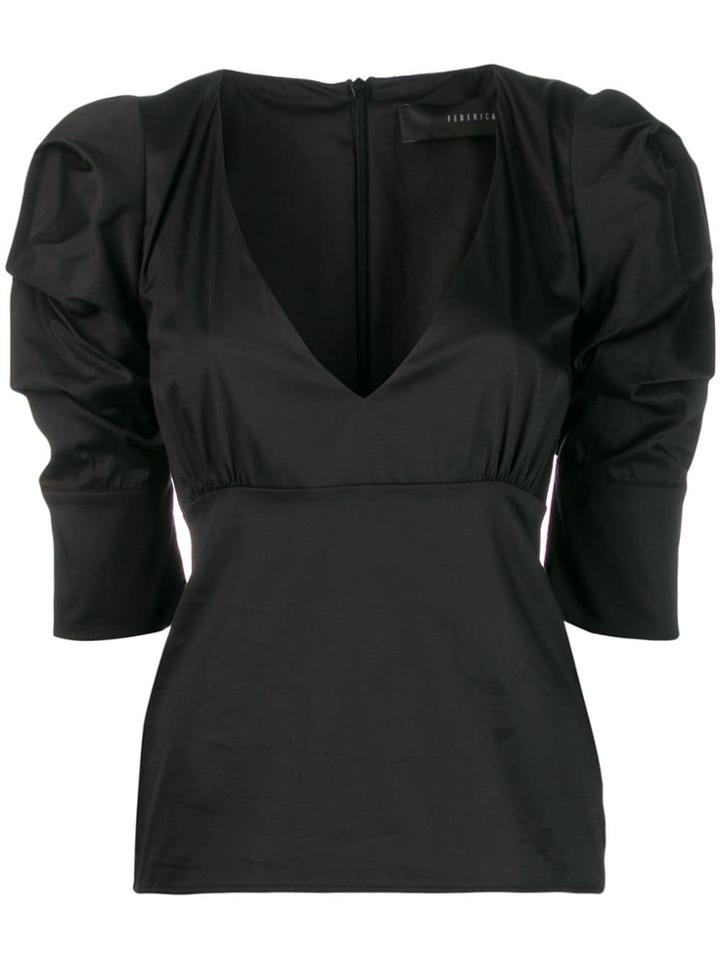 Federica Tosi Plunge Top - Black