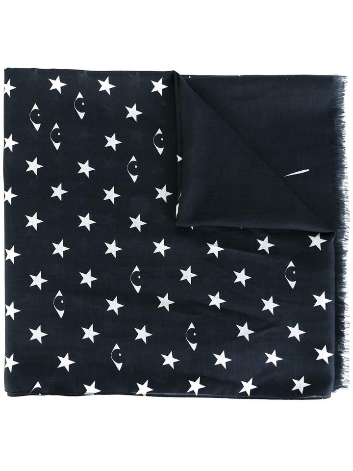 Kenzo 'fireworks' Scarf, Men's, Black, Silk/cotton