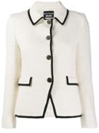 Boutique Moschino Textured Tweed Jacket - White