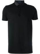 Lanvin Satin Collar Polo Shirt, Men's, Size: L, Black, Cotton