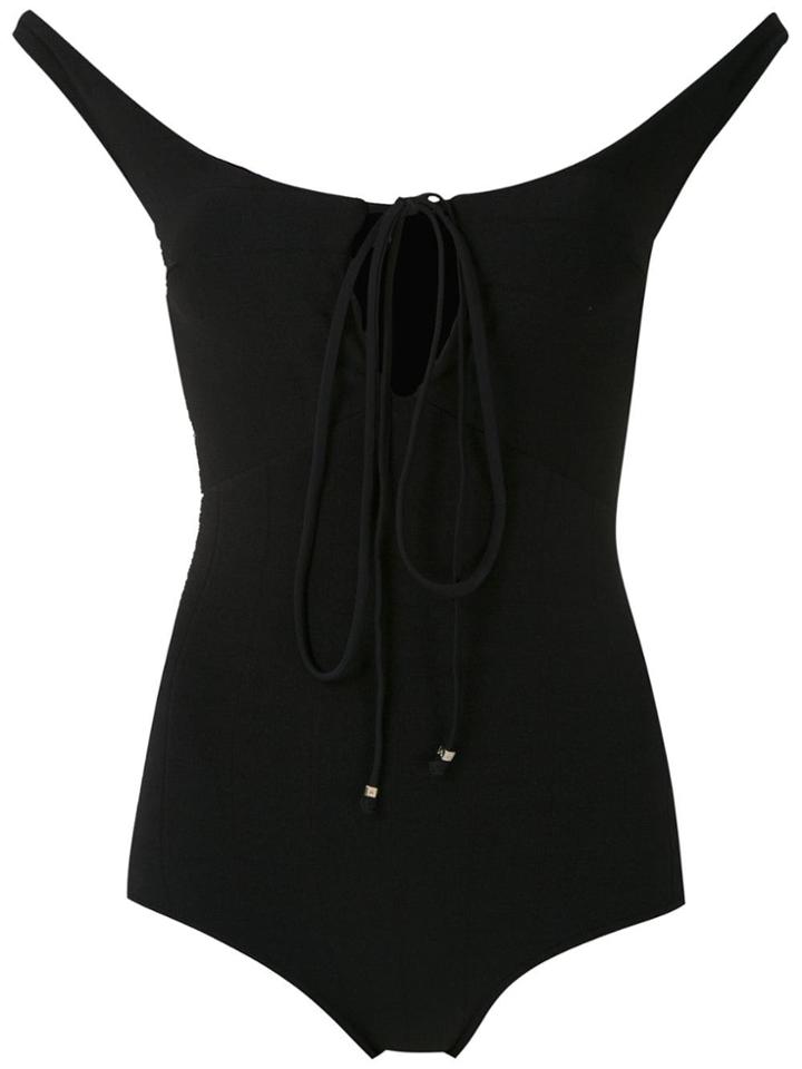 Amir Slama Tie Strap Panelled Body - Black