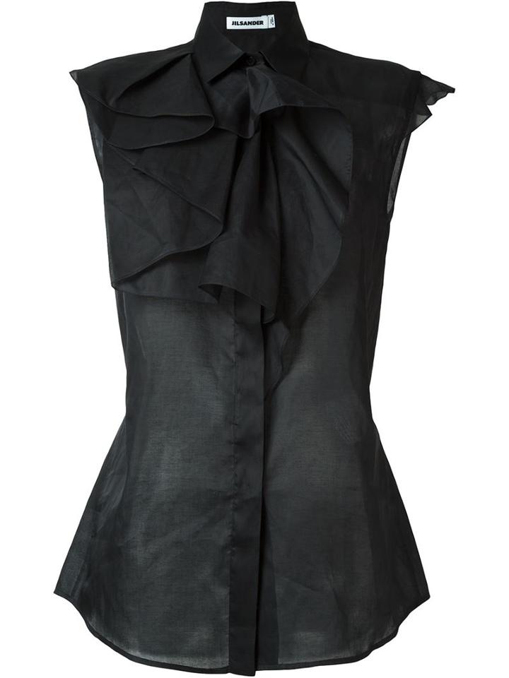 Jil Sander Sleeveless Ruffle Collar Shirt