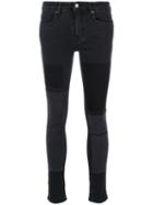 Victoria Victoria Beckham - Patchwork Slim-fit Jeans - Women - Cotton/polyester/spandex/elastane - 28, Black, Cotton/polyester/spandex/elastane