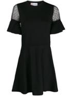 Red Valentino Sheer Details Short Dress - Black