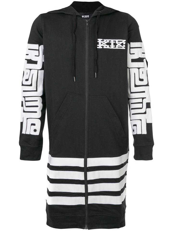Ktz - Long Printed Hoodie - Unisex - Cotton - L, Black, Cotton