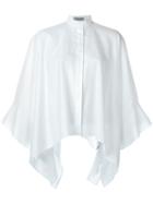 Valentino Cape Blouse, Women's, Size: 44, White, Cotton