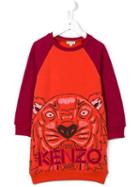 Kenzo Kids 'maxi Tiger' Sweatshirt Dress, Girl's, Size: 10 Yrs, Red