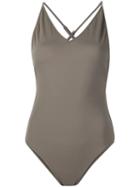 Anine Bing Cross Back Swimsuit, Women's, Size: Medium, Green, Nylon/spandex/elastane