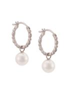 Cathy Waterman Pearl Seed Hoop Earrings - White