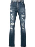 Philipp Plein Ripped Detail Jeans - Blue